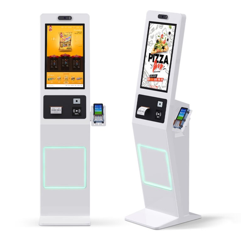K Model Floor-Standing Restaurant Self-Ordering Terminal with QR scanner printer LED Lights  and POS bracket