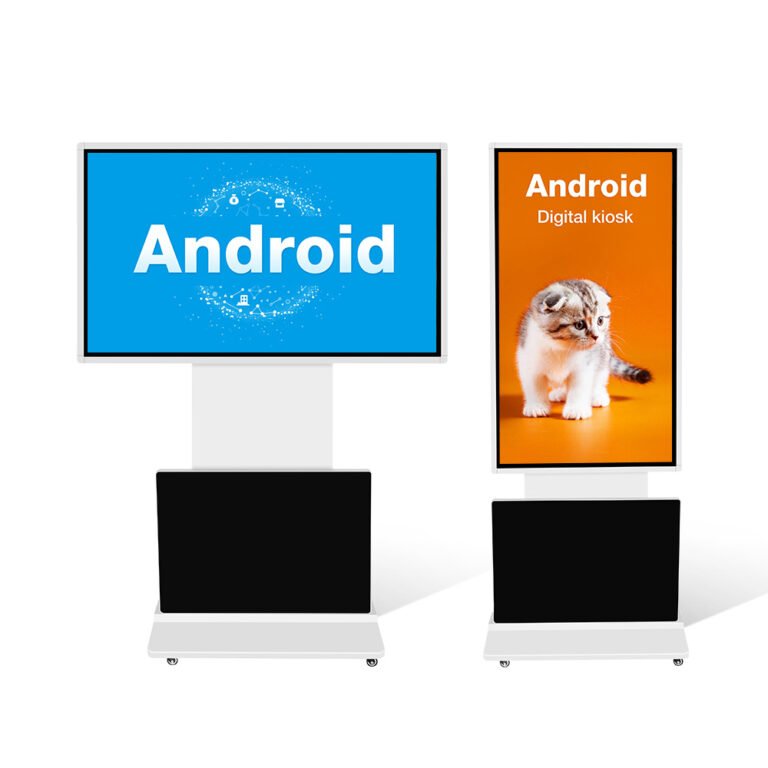 Auto-Rotating Floor Standing Touch Screen Digital Signage / Commercial Display (Portrait/Landscape Mode | 32/43/55/65 Inch Options | Dual OS | Custom Kiosk Solutions for Retail, Restaurants & Public Spaces)